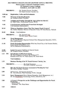 Agenda for peach growers annual meeting